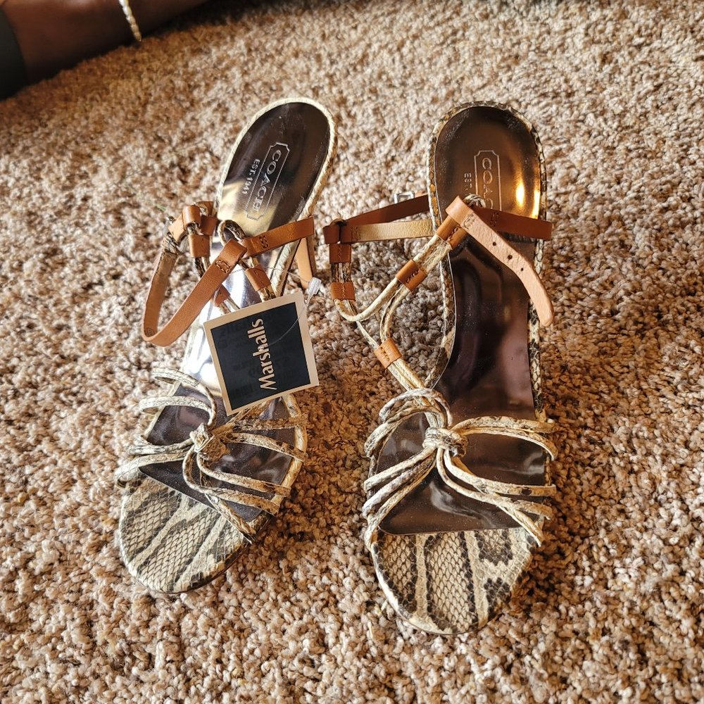 Coach snakeskin strappy sandal – size 8 – new with tags / no box - $70